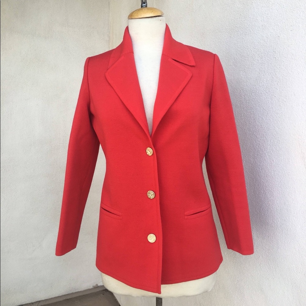 Vintage orange cardigan sweater Le Roy sm